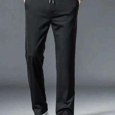 10XL Big Size Men's Summer Casual Pants Straight Fit Elastic Waist Trouser Male Classic Office Plus Large Stretch Zipper Pocket 4