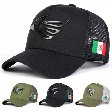Unisex Mexican Eagle Label Baseball Net Caps Spring Summer Outdoor Sunscreen Hat Adjustable Casual Trucker Hats 1