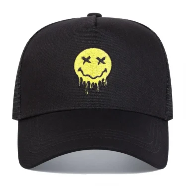 Unisex XX Smiling Face Print Baseball Net Caps Spring and Summer Outdoor Adjustable Casual Hats Sunscreen Hat 4