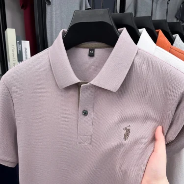 Luxury brand 100% cotton short sleeve polo shirt men's summer trend new high-end Paul embroidery casual business golf T-shirt 3