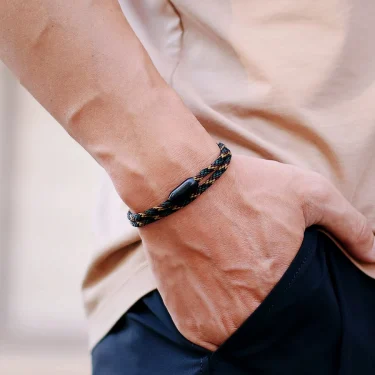 2025 Simple Style Rope Bracelet Men Stainless Steel Magnet Buckle Bilayer Macrame Braslet Outdoor Sports Riding Nautical Braclet 3