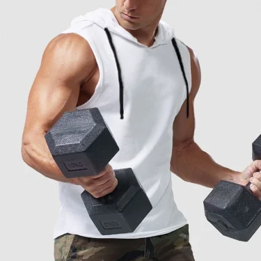1pcs Summer Men's Tank Tops Male Solid Color Vest Sleeveless Tees For Male Hooded Man Vests Tops Hip Hop Men Tank Top T shirt 6
