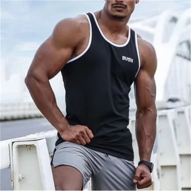 Summer Daily Trend Men's Tank Tops Outdoor Sports Running Fitness Crew Neck Sleeveless T-shirt Urban Street Men Clothing Vest 1