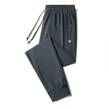 New Ice Silk High Quality Sports Comfortable Pants Sweat-absorbing Quick Drying Breathable Men's Outdoor Running Leisure Pants 6