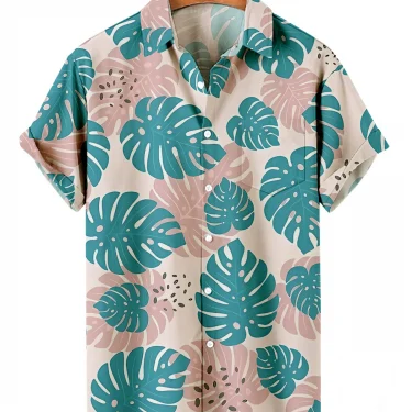 2025 Summer Men's Hawaiian Shirts Casual Vacation Short Sleeve Shirts Collar Button Up Shirts Fashion Steetwear For Men 1