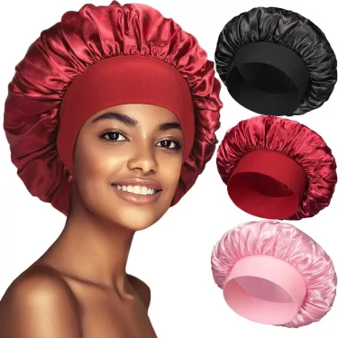 Satin Hat Sleep Silk Round Fabric Protect Hair Comfort Hair Night Anti-frizz Sleeping Hat Four Seasons Breathability Sleep Cap 3