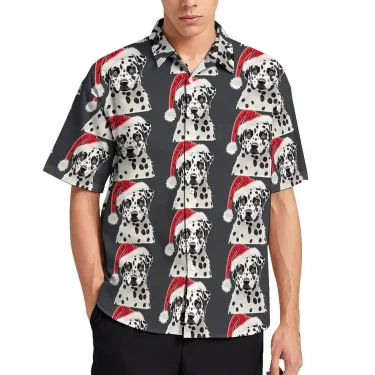 Cow Spot Leopard Hawaiian Print Men's Short Sleeve Shirt Comfortable Premium Men's Cardigan Top Casual Men's Shirt 5