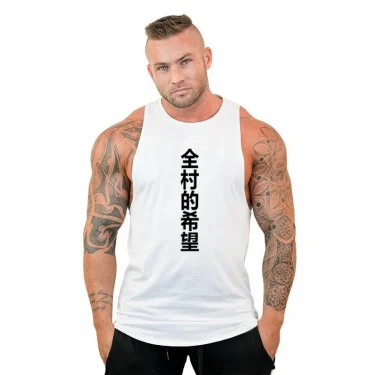 Mens Workout Brand Casual Singlets Gym Tank Top Clothing Bodybuilding Fashion Vest Breathable Fitness Sports Sleeveless Shirt 2