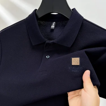 100% Cotton Summer Comfortable and Breathable Exquisite Embroidered Men's Short sleeve POLO Shirt Fashion Casual BusinessT-shirt 1