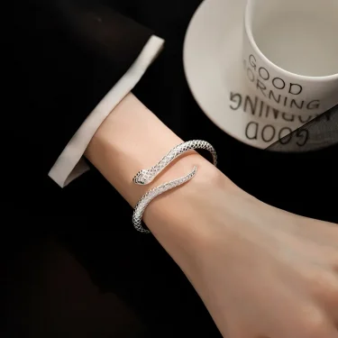 925 Sterling Silver Snake Shape Bracelet Charm Temperament Bracelet Birthday Party Gift Beautiful Jewelry for Woman Free Shippin 2