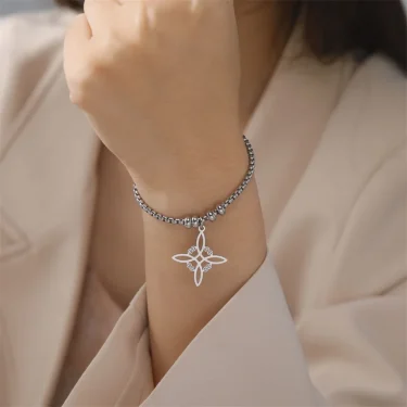 Vintage Stainless Steel bracelet for Men Women Witch Knot Witchcraft Pendant Man Bracelet Jewelry bracelets homme Birthday Gifts 5