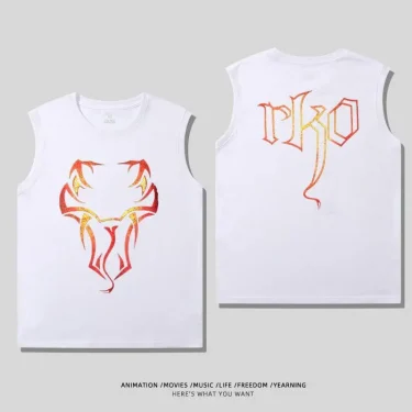 Summer WWE Wrestler Orton Randy Peripheral Vest Printed T-Shirt Short Sleeve Wrestling RKO Cotton Sleeveless Top Men's T-Shirt 3