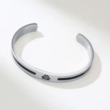 Men Bangle, Enemal Bangle Mens, Viking Logo Cuff Bracelet For Gentleman ,Stainless Steel Minimalist Bracelets 4