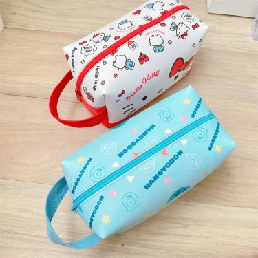 New Cartoon Makeup Bag Versatile Hello Kitty Kulomi Cartoon Cute Pencil Case Portable Girl's Heart Large Capacity Storage Bag 3