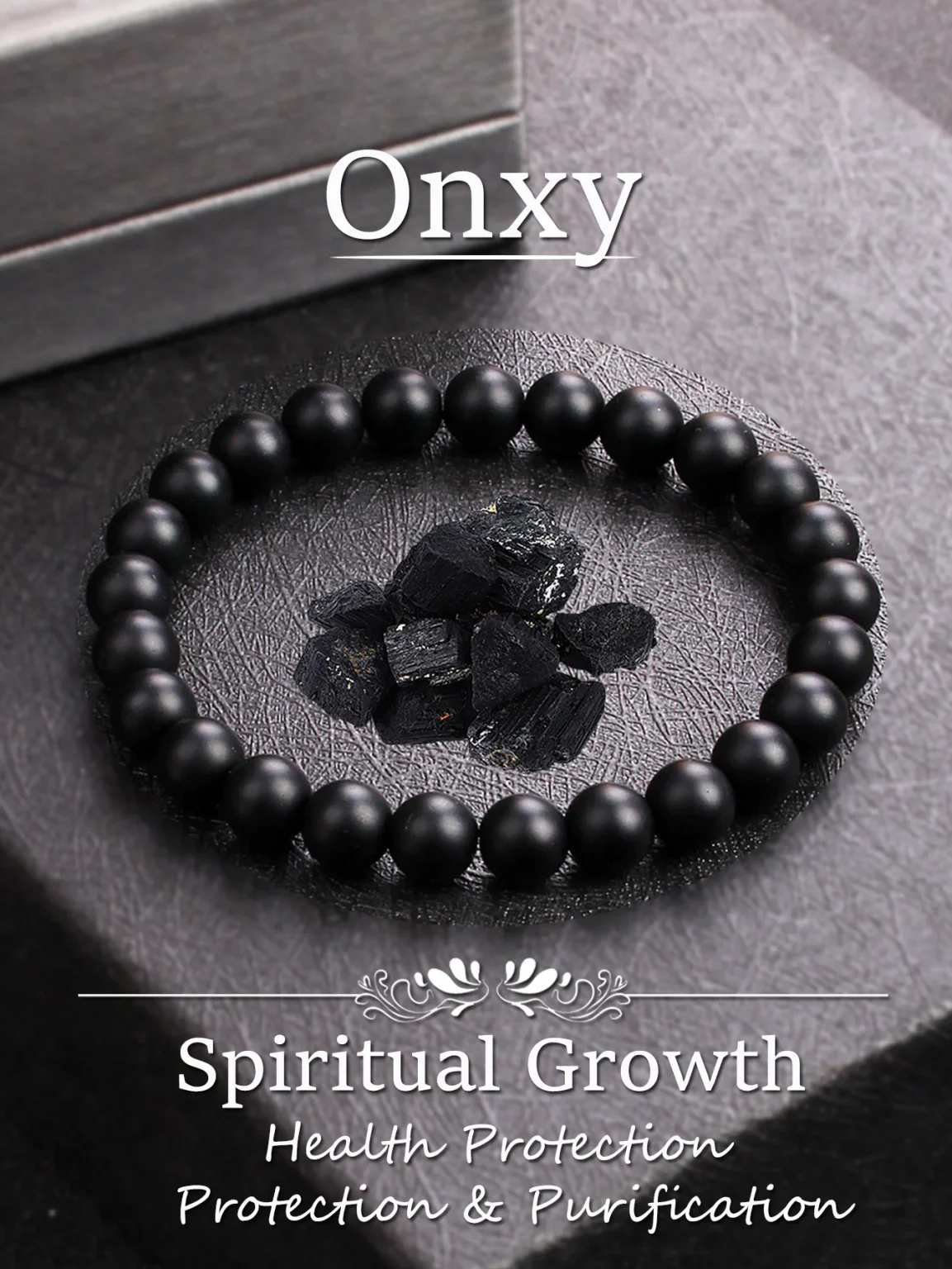 Natural Stone Matte Onyx Bracelet Men Natural Black Agate Bead Bracelet Women Yoga Meditation Healthy Handmade Jewelry wholesale 1