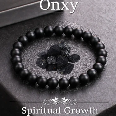 Natural Stone Matte Onyx Bracelet Men Natural Black Agate Bead Bracelet Women Yoga Meditation Healthy Handmade Jewelry wholesale 1
