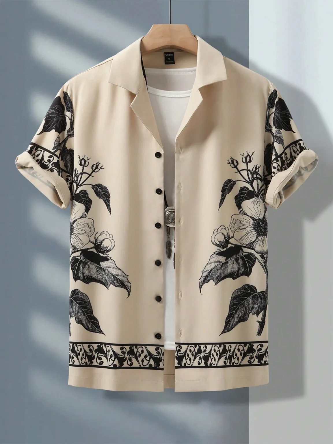 Men's Hawaiian Shirts Men's Short Sleeve Shirts Summer Casual Fun Hawaiian Vacation Printed Button Lapel Short Sleeve Shirts 1