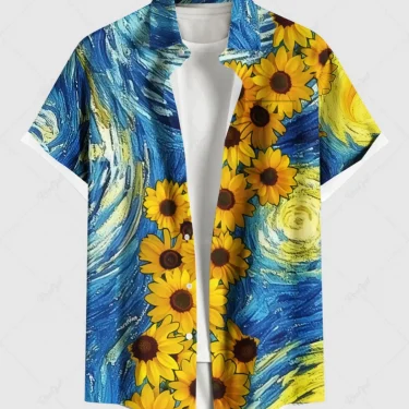 Summer Holiday Men's Hawaiian Shirts 3D Printed Short Sleeved Button Down Lapel Shirts Oversized Tops Casual Shirts For Men 2