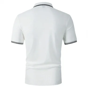 100% Polyester Men Quick Drying Short Sleeve Polo Shirt Summer Fashion Slim Fit Pure Color Polo Shirt Logo Print Tops Polo 5