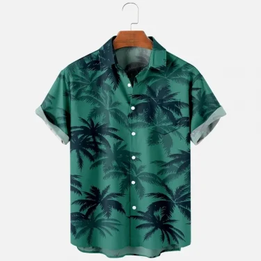 Men's Fashion Summer T-Shirts Hawaiian 3d Print Cozy Casual One Button Shirts Short Sleeve Beach Oversized Shirts 1