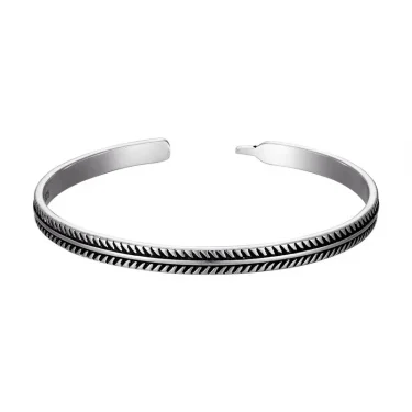Woozu Handmade Cotton Rope Bracelets Set Unique Fashion 925 Tibetan Silver C-Bangle For Women Men String Wristbands Jewelry Gift 2