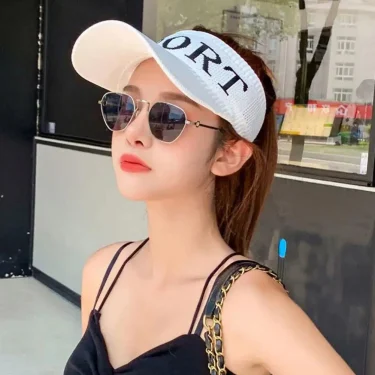 Letter Summer Sports Sun Hats Women Hat Men's Cap Visor UV Protection Empty Caps Outdoor Tennis Golf Running Sunscreen 2