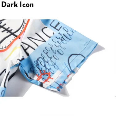 Dark Icon Graffiti Shirts Men Summer Beach Men's Shirts Short Sleeve 2025 New Retro Shirts Man Streetwear Clothes 6