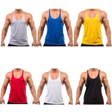 New Style Jogger Gym Singlet Training Bodybuilding Tank Top Vest Shirt Sleeveless Fitness Cotton Shirt For Men 2