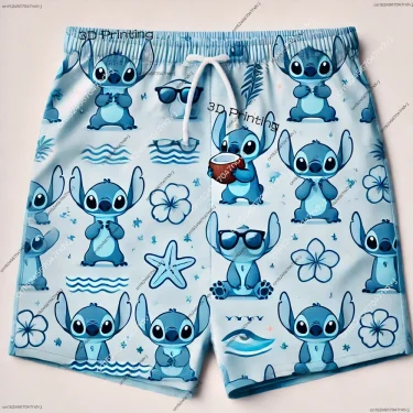 2025 New Arrivals Stitch Summer Leisure Vacation Shorts Men and Women Beach Shorts Kid Cartoon Print Shorts Sports Shorts 2