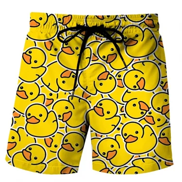Funny Duck Graphic Beach Shorts for Men 3D Print Animal Board Shorts Sports Gym Swim Trunks Swimsuit homme Cool Ice Shorts Pants 1