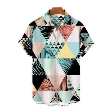 Men's Hawaiian Shirt Cat Printed Short Sleeve Tops Beach Vacation Sunset Harajuku Men's Clothing Casual Unisex Style Shirts 3