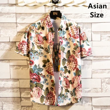 Summer Men Shirt Hawaii Short Sleeve 2025 Casual Flower Pattern Shirts Social Elegant Fashion Beach Harajuku Luxury Style Tops 5
