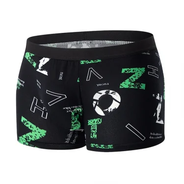 4-piece men's printed letter underwear beach shorts comfortable breathable teenagers plus size underwear up to 6XL. 6