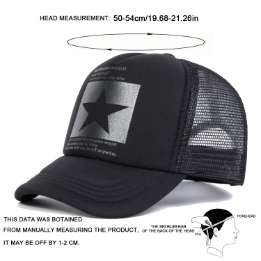 Children Five Pointed Star Print Baseball Net Caps Spring Summer Outdoor Adjustable Casual Hats Boy Girl Travel Sunscreen Hat 6