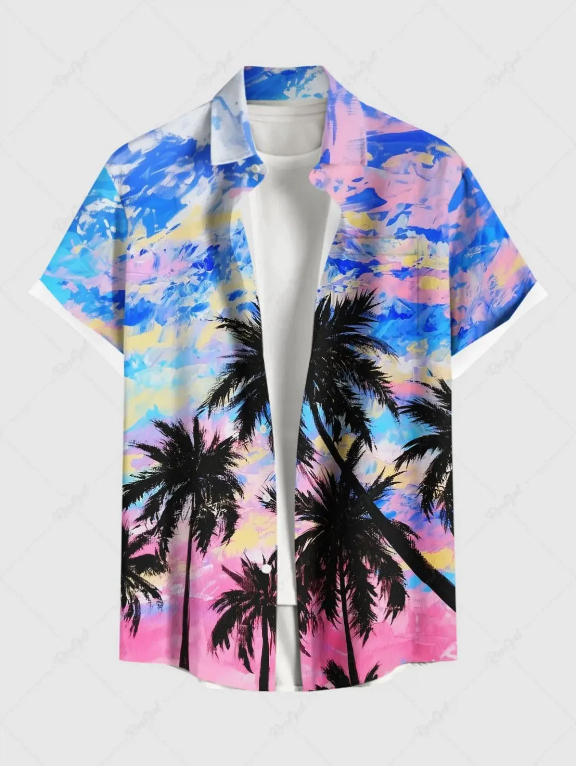 Fashion Men's Hawaiian Shirts 3D Printed Short Sleeved Button Down Lapel Shirt For Summer Oversized Tops Casual Shirt For Men 5