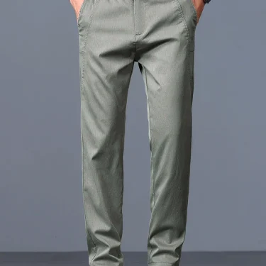 2025 Spring Thin Brand Men's Lyocell Pants Casual Business Straight Elastic Waist Comfortable Trousers Pants for Male 2