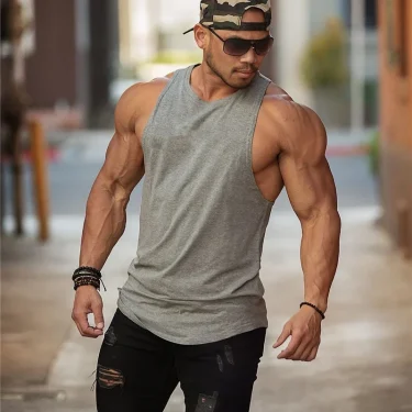 Mens Workout Clothing Brand Casual Comfortable Fitness Singlets Gym Tank Top Bodybuilding Fashion Vest Sleeveless Sports Shirt 5