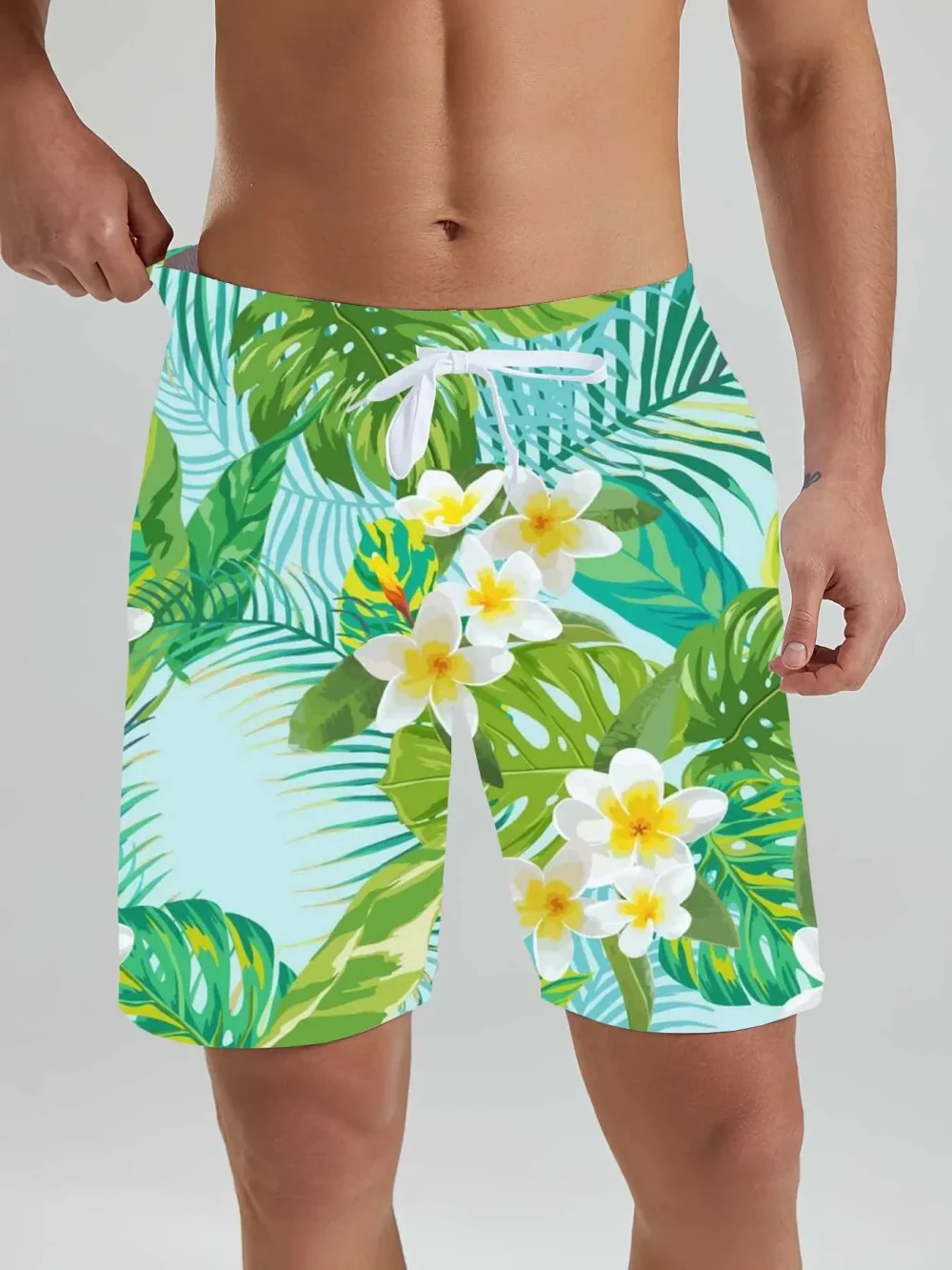 Hawaiian men's Beach Shorts Tropical Plant Beach Patterns 3D Printed men's Shorts Summer Swin Trunks Vacation men's Clothing 1