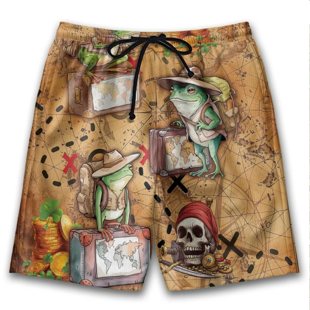 Funny 3d Print Frog Beach Shorts Men Swim Trunks Summer Animal Sports Surfing Board Shorts Child Holiday Party Bathing Suits 5