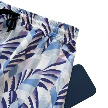 Men's casual loose Haren pants, made of polyester fiber woven fabric, printed pattern with drawstring waistband non stretchablel 3