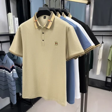 High End Quality Summer Men's Letter Printed Polo Shirt Fashionable Business Comfortable Short Sleeved Lapel T-Shirt Men's Wear 6