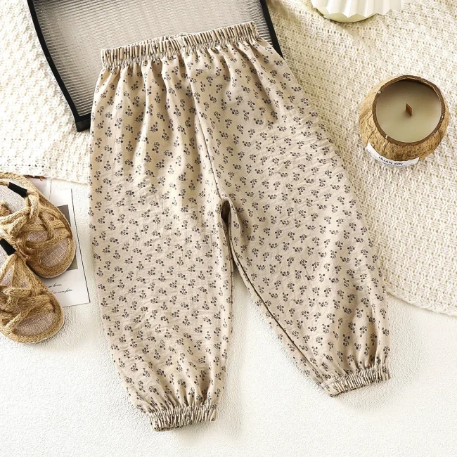 Summer New Children Boys Printed Casual Trousers Breathable Mosquito Proof Kids Boys Pants Thin Cotton Baby Boys Lantern Pants 2