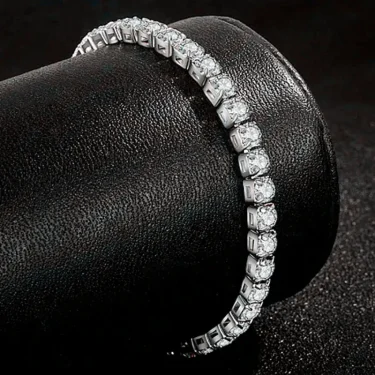 Luxury Hiphop Iced Out 4mm Cubic Zirconia Crystal Tennis Bracelets For Women Men Gold Color Silver Color Bracelet Chain Jewelry 2