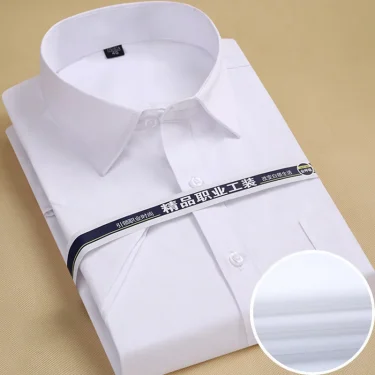 6XL7XL8XL men's short-sleeved shirt Spring/Summer thin Business casual high quality no-iron fashion cotton plus-size solid color 1