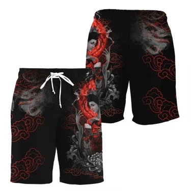 Trend Japanese Samurai Pattern Beach Shorts Summer Fashion Cool Mens Kids 3D Printed Swim Trunks Loose Streetwear Harajuku Pants 5