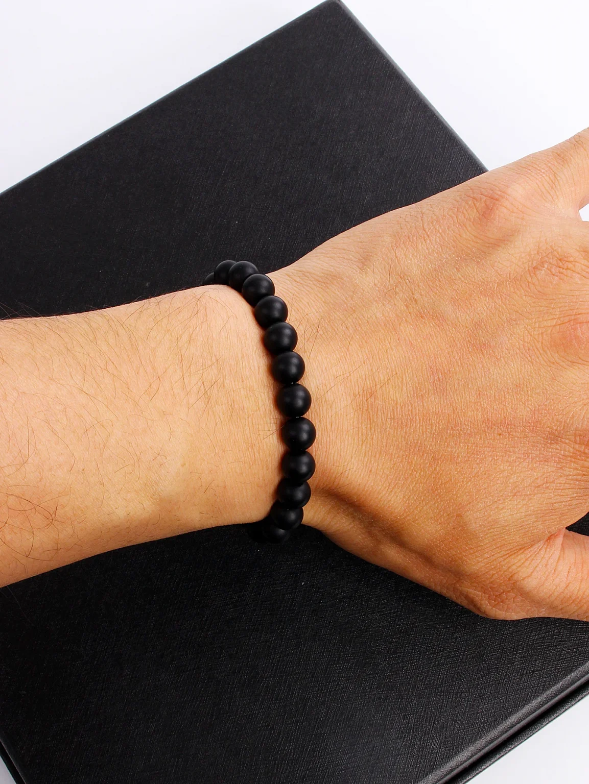 Natural Stone Matte Onyx Bracelet Men Natural Black Agate Bead Bracelet Women Yoga Meditation Healthy Handmade Jewelry wholesale 3