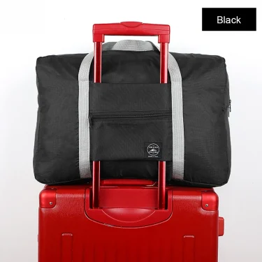 Solid Color Waterproof Folding Travel Bag Lightweight Large Capacity Luggage Bag 3