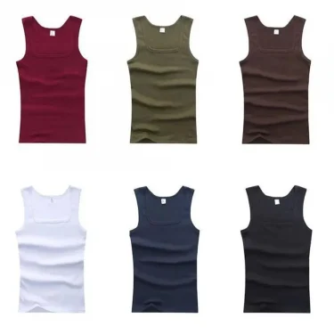 Solid Color Square Neck Tank Top Cotton Black White Gray Men Women Vest Fitness Sleeveless T-shirt Bodybuilding Gym T-shirtsHot 2
