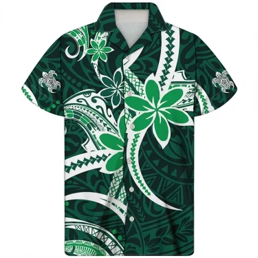 Newest Oversized Harajuku Fashion Polynesian Tribal Print Hawaiian Shirt Men's Casual Short Sleeve Summer Breathable Top Shirts 1