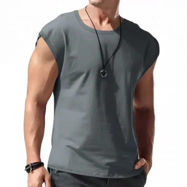 Men's Wear New Sleeveless T-shirt Men's Summer Leisure Sports Loose fitting Men's Short vest sir 5